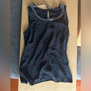 Black blouse with beaded neckline